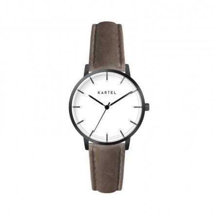 ISLA 34MM BROWN LEATHER STRAP WATCH