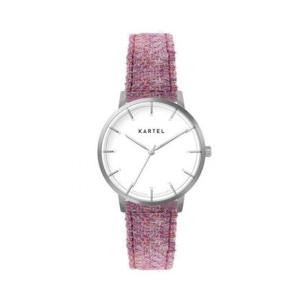 ISLA 34MM PINK TWEED STRAP WATCH