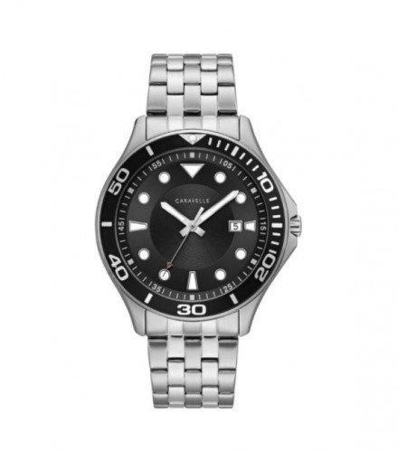 Caravelle Designed by Bulova Men's 43B162 Dive Stainless Black Dial Bracelet Watch