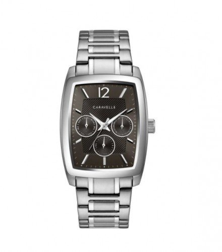 Caravelle By Bulova Men's 43C118 Barrel Multifunction Stainless Bracelet Watch