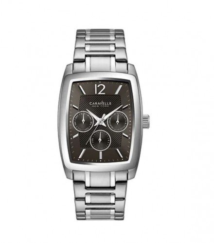 Caravelle Men's 43C115 Stainless Black Dial Multifunction Bracelet Watch