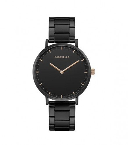 Caravelle by Bulova Mens 45A145 Black IP Stainless Bracelet Watch