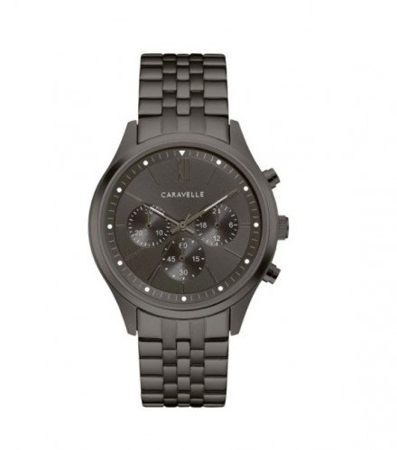 Caravelle Designed by Bulova Men's 45A141 Chrono Gunmetal Stainless Bracelet Watch