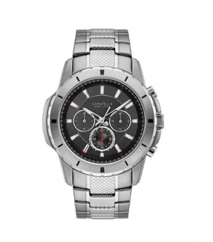 Caravelle NY Men's 43A137 Stainless Chronograph Bracelet Watch - Silver