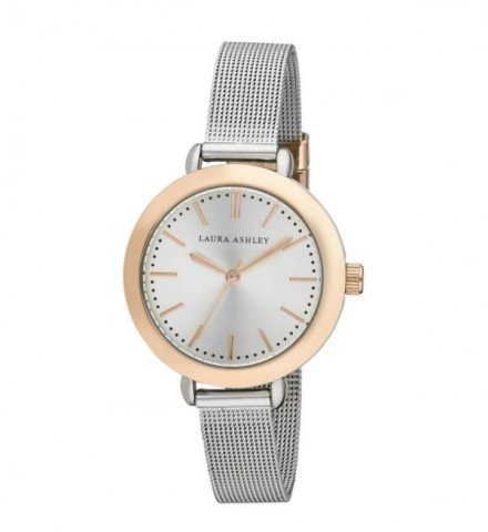 Laura Ashley Ladies Two Toned Rose Gold Mesh Watch