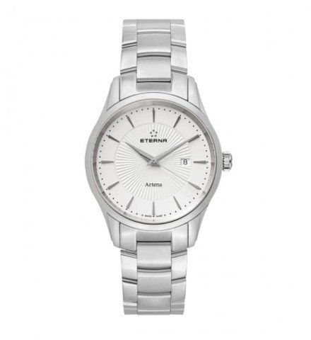 Eterna Men's 2520.41.11.0274 'Artena' Silver Dial Stainless Steel Quartz Swiss Made Watch
