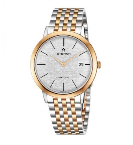 Eterna Men's 2951.53.11.1701 'Eternity' Silver Dial Two Tone Stainless Steel Swiss Automatic Watch