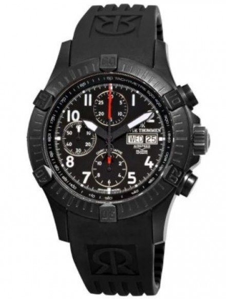 Revue Thommen Men's 'Air Speed' Rubber Strap Chronograph Watch