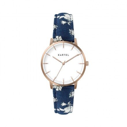ISLA 34MM BLUE FABRIC STRAP WATCH