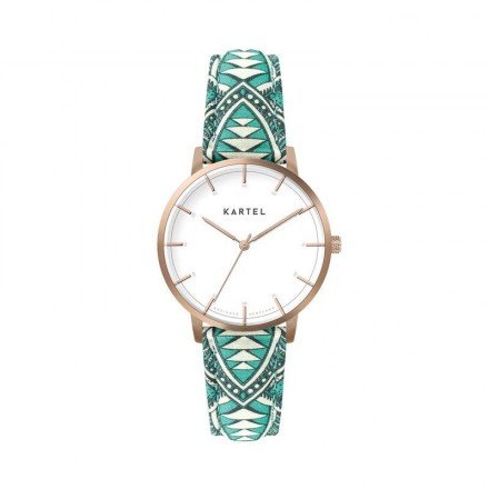 ISLA 34MM BLUE FABRIC STRAP WATCH