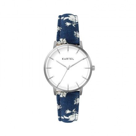 ISLA 34MM BLUE FABRIC STRAP WATCH