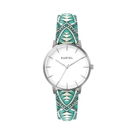 ISLA 34MM BLUE FABRIC STRAP WATCH