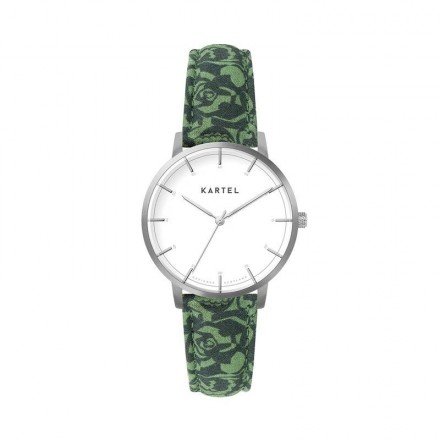 ISLA 34MM GREEN FABRIC STRAP WATCH