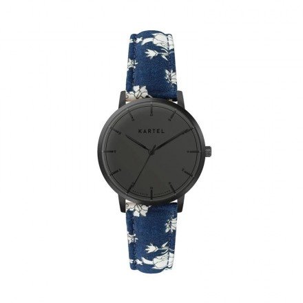 ISLA 34MM BLUE FABRIC STRAP WATCH