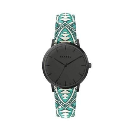 ISLA 34MM BLUE FABRIC STRAP WATCH