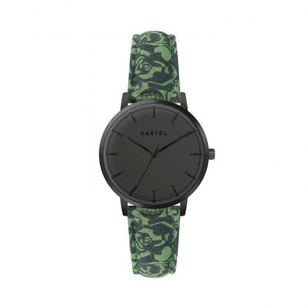 ISLA 34MM GREEN FABRIC STRAP WATCH