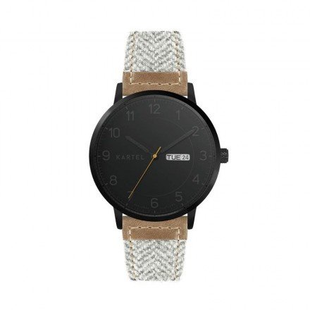 MORRIS 40MM GREY FABRIC STRAP WATCH
