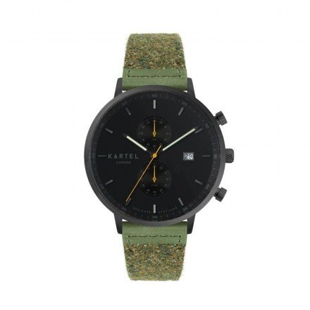 KNOYDART 43MM GREEN FABRIC STRAP WATCH