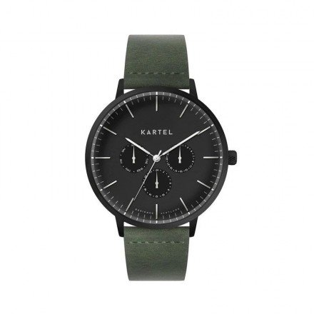 CUILLIN 43MM GREEN LEATHER STRAP WATCH