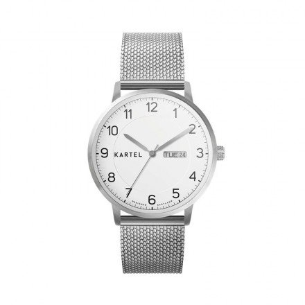 MORRIS 40MM SILVER CHAIN MESH STRAP WATCH