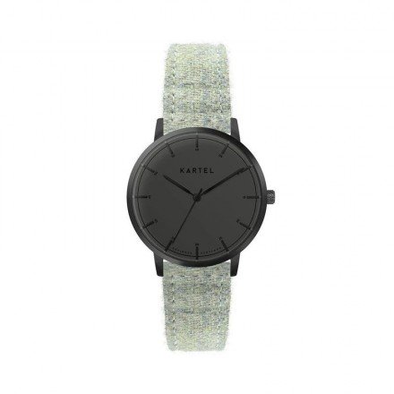 ISLA 34MM GREEN TWEED STRAP WATCH