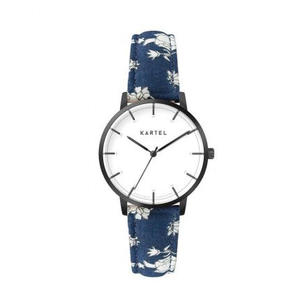ISLA 34MM BLUE FABRIC STRAP WATCH