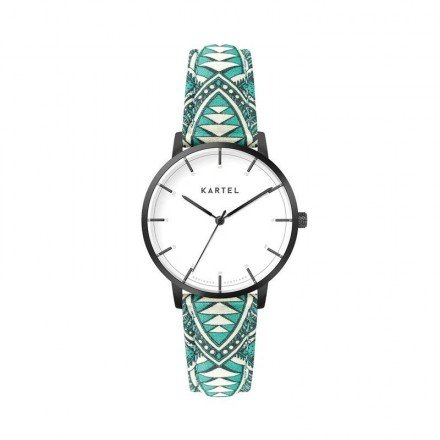 ISLA 34MM BLUE FABRIC STRAP WATCH