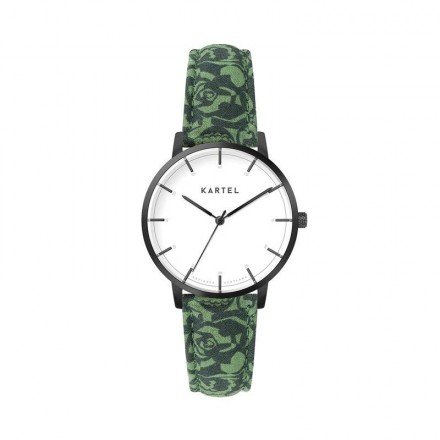 ISLA 34MM GREEN FABRIC STRAP WATCH