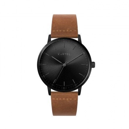 HUME 40MM TAN LEATHER STRAP WATCH