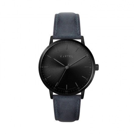 HUME 40MM BLUE LEATHER STRAP WATCH