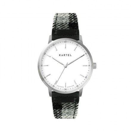 HUME 40MM GREY TARTAN STRAP WATCH