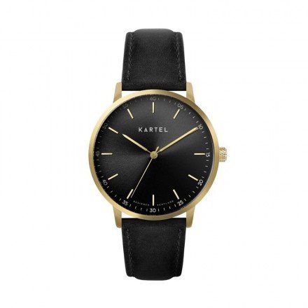 HUME 40MM BLACK LEATHER STRAP WATCH
