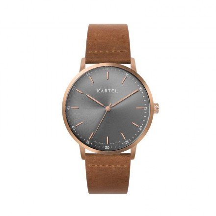 HUME 40MM TAN LEATHER STRAP WATCH