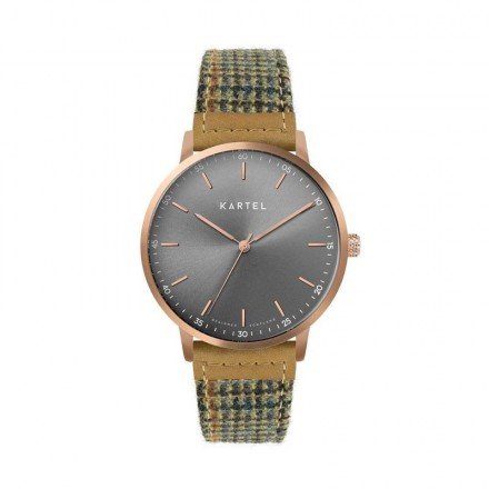HUME 40MM BROWN FABRIC STRAP WATCH