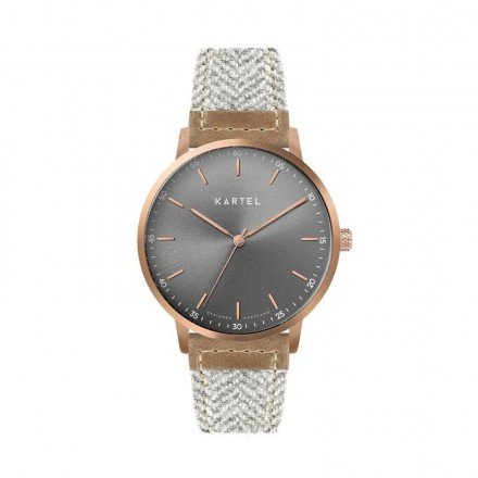 HUME 40MM GREY FABRIC STRAP WATCH
