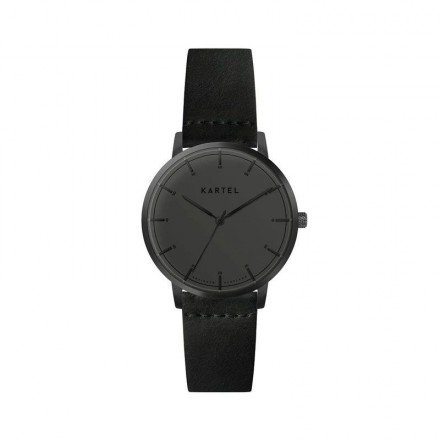 ISLA 34MM BLACK LEATHER STRAP WATCH