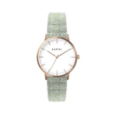 ISLA 34MM GREEN TWEED STRAP WATCH