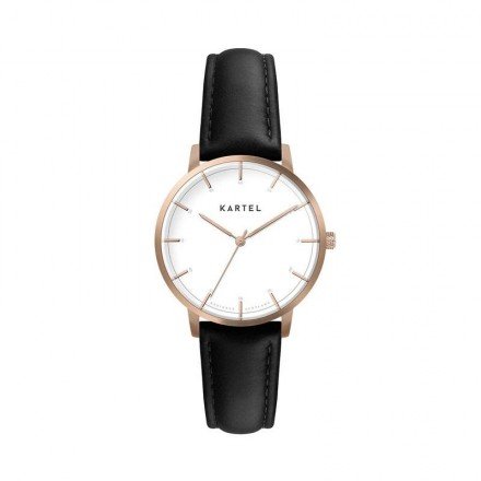 ISLA 34MM BLACK LEATHER STRAP WATCH