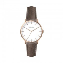 ISLA 34MM BROWN LEATHER STRAP WATCH
