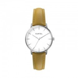 ISLA 34MM YELLOW LEATHER STRAP WATCH