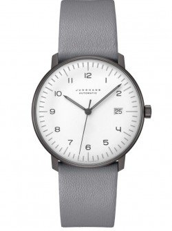 027/4007.04 max bill Automatic Watch with Grey Leather Strap