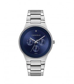 Caravelle by Bulova Mens 43D107 Multifunction Diamond Accent Dial Bracelet Watch