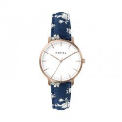 ISLA 34MM BLUE FABRIC STRAP WATCH