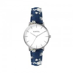 ISLA 34MM BLUE FABRIC STRAP WATCH