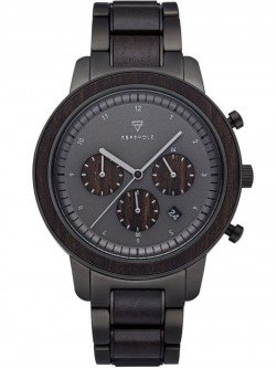 Men's Wood Watch Chronograph Maximilian Sandalwood/Black
