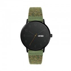 MORRIS 40MM GREEN FABRIC STRAP WATCH