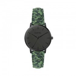 ISLA 34MM GREEN FABRIC STRAP WATCH