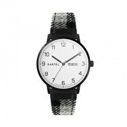 MORRIS 40MM GREY TARTAN STRAP WATCH