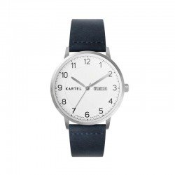 MORRIS 40MM BLUE LEATHER STRAP WATCH