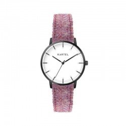 ISLA 34MM PINK TWEED STRAP WATCH